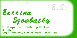 bettina szombathy business card